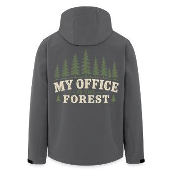 Écologie Écologiste Mon bureau est la forêt - Veste softshell homme en polyester recyclé Stanley/Stella - noir - Dos - AI Model Male 185 light (185cm)