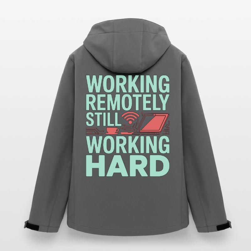 Remote Developer Working Remotely Web Programmer Recycelte Männer Softshell-Jacke von Stanley/Stella