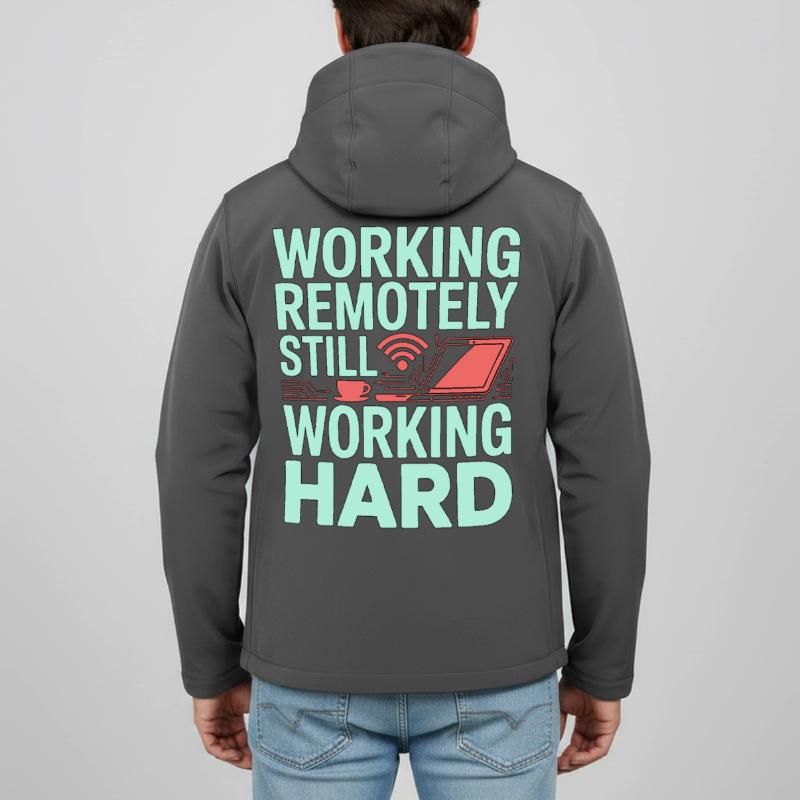 Remote Developer Working Remotely Web Programmer Recycelte Männer Softshell-Jacke von Stanley/Stella