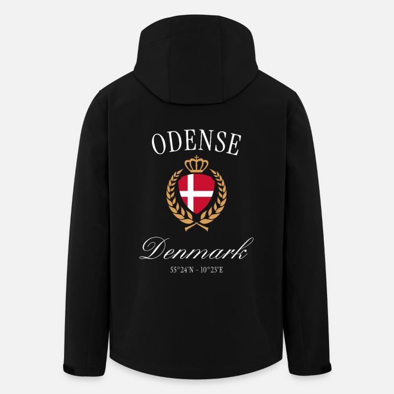 Odense Dänemark Wappen Krone – Reise Souvenir - Recycelte Männer Softshell-Jacke von Stanley/Stella - Schwarz