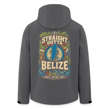 Straight Outta Belize Belizische Wurzel - Recycelte Männer Softshell-Jacke von Stanley/Stella - Schwarz - Hinten - AI Model Male 185 light (185cm)