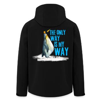 T-shirt drôle du mème Nihilist Penguin qui s’éloigne - Veste softshell homme en polyester recyclé Stanley/Stella - noir - Dos - AI Model Male 185 light (185cm)