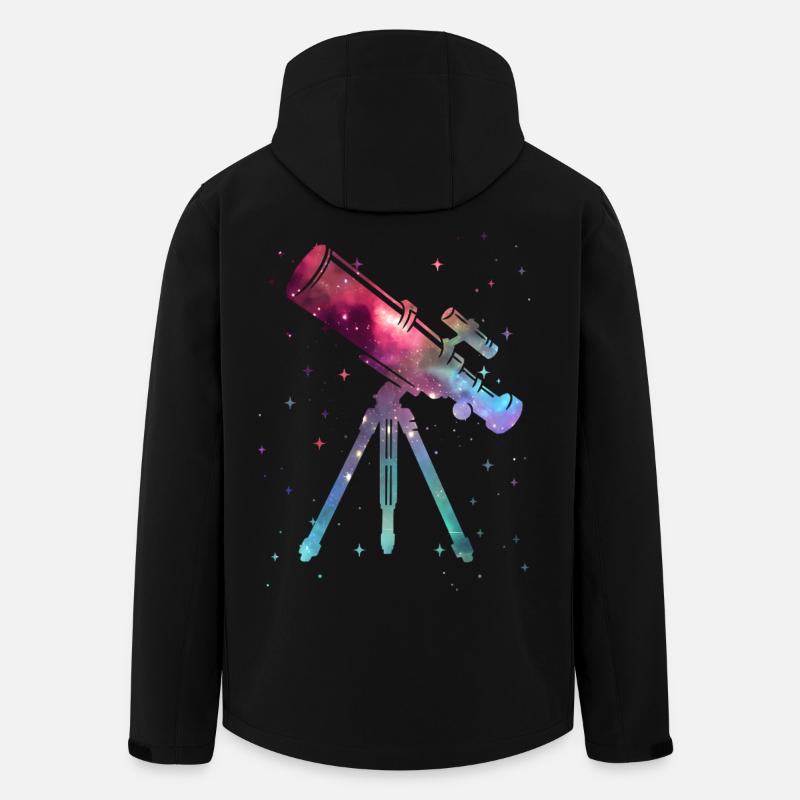 Astronomie du télescope Spatio-Kinden Astronomie - Veste softshell homme en polyester recyclé Stanley/Stella - noir