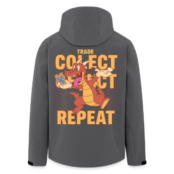 Trade Collect Repeat Trading Card Game - Men’s Recycled Softshell Jacket by Stanley/Stella - black - Back - AI Model Male 185 light (185cm)