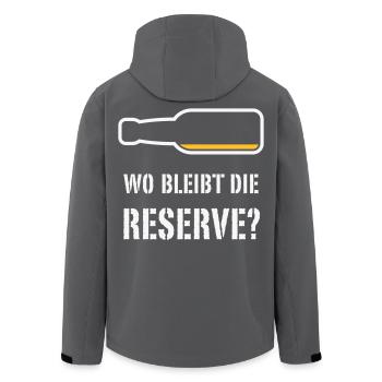 Wo Bleibt Die Reserve? (Bier / Bierchen / NEG 2C) - Recycelte Männer Softshell-Jacke von Stanley/Stella - Anthrazit - Hinten - AI Model Male 185 light (185cm)
