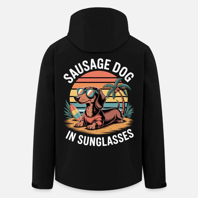 Beach Dachshund - Men’s Recycled Softshell Jacket by Stanley/Stella - black
