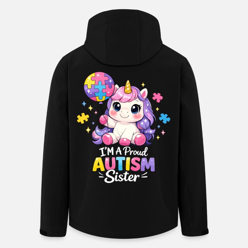 Autismus-Schwester Stolzes Einhorngeschenk - Recycelte Männer Softshell-Jacke von Stanley/Stella - Schwarz