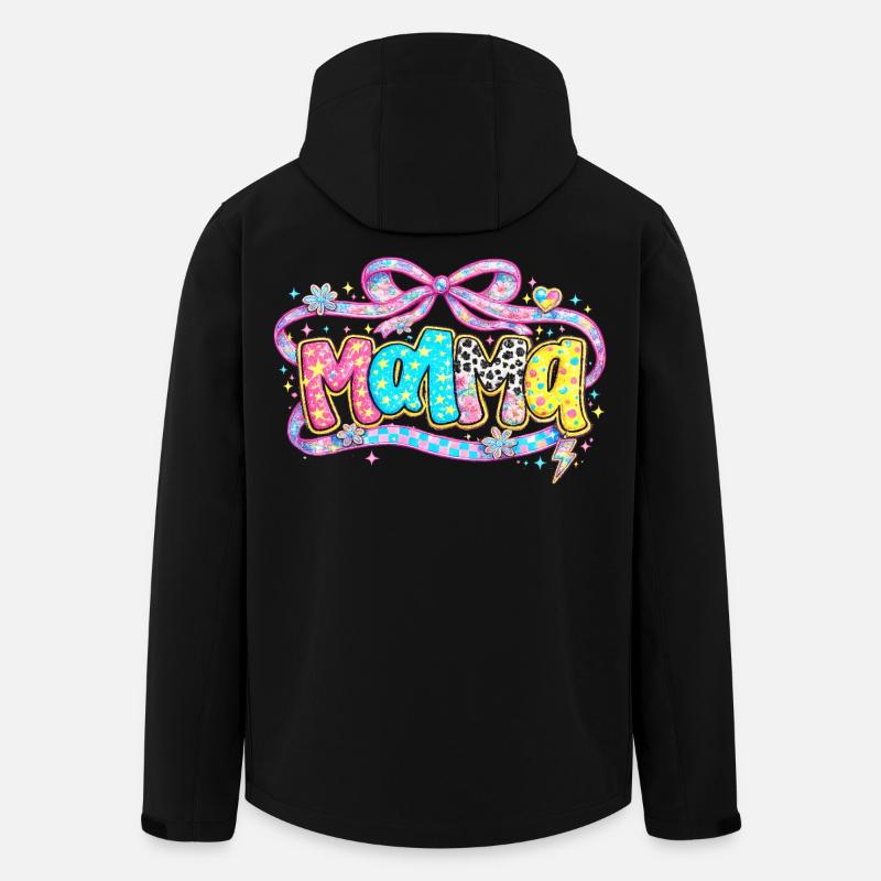 Mama-Geschenk: Retro Mama-Optik und Glitzer - Recycelte Männer Softshell-Jacke von Stanley/Stella - Schwarz