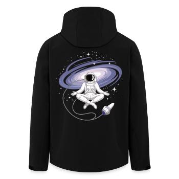 Astronaut Yoga T-Shirt – Space Meditation - Men’s Recycled Softshell Jacket by Stanley/Stella - black - Back - AI Model Male 185 light (185cm)