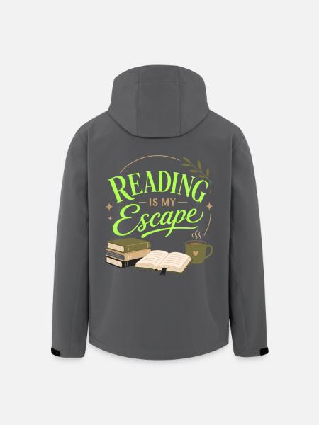 Book Fan Literature Lover Reading Motif - Men’s Recycled Softshell Jacket by Stanley/Stella - black