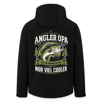 Angler Opa Viel Cooler - Recycelte Männer Softshell-Jacke von Stanley/Stella - Schwarz - Hinten - AI Model Male 185 light (185cm)