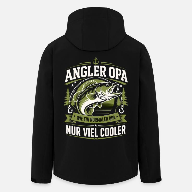 Angler Opa Viel Cooler - Recycelte Männer Softshell-Jacke von Stanley/Stella - Schwarz