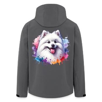 Spitz Zwergspitz Motiv - Recycelte Männer Softshell-Jacke von Stanley/Stella - Schwarz - Hinten - AI Model Male 185 light (185cm)