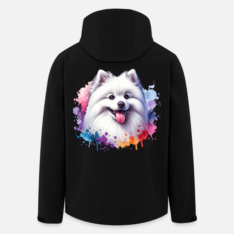Spitz Pomeranian Motif - Men’s Recycled Softshell Jacket by Stanley/Stella - black