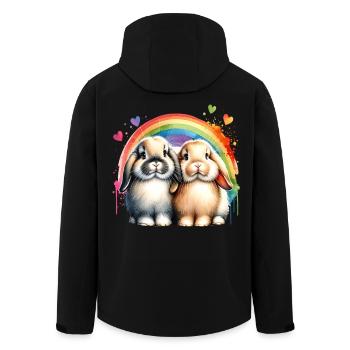 Dwarf Ram Rabbit Gift - Men’s Recycled Softshell Jacket by Stanley/Stella - black - Back - AI Model Male 185 light (185cm)