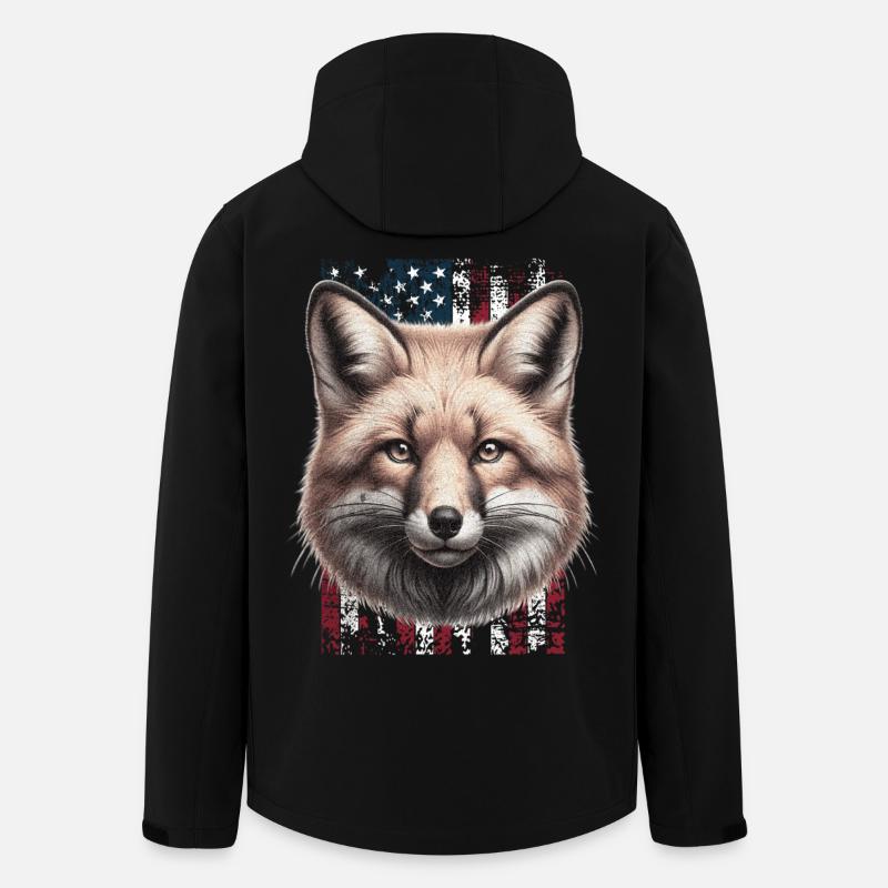 Fox US Rotfuchs Fuchs - Recycelte Männer Softshell-Jacke von Stanley/Stella - Schwarz