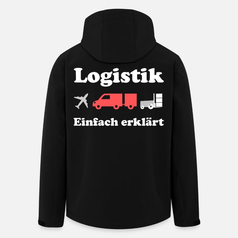 Logistik Design: Flugzeug, Lkw, Fracht - Recycelte Männer Softshell-Jacke von Stanley/Stella - Schwarz