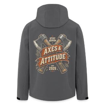 Bûcherons, bûcherons, bûcherons, haches et attitude - Veste softshell homme en polyester recyclé Stanley/Stella - noir - Dos - AI Model Male 185 light (185cm)