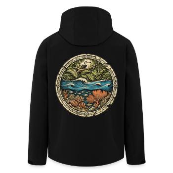 Belize Belizische Wurzel - Recycelte Männer Softshell-Jacke von Stanley/Stella - Schwarz - Hinten - AI Model Male 185 light (185cm)