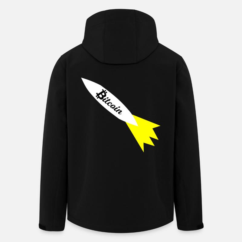 Bitcoin Rakete Druck - Recycelte Männer Softshell-Jacke von Stanley/Stella - Schwarz