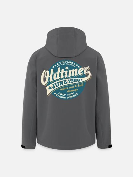 Oldtimer June 1986 | Birthday Gift - Men’s Recycled Softshell Jacket by Stanley/Stella - black