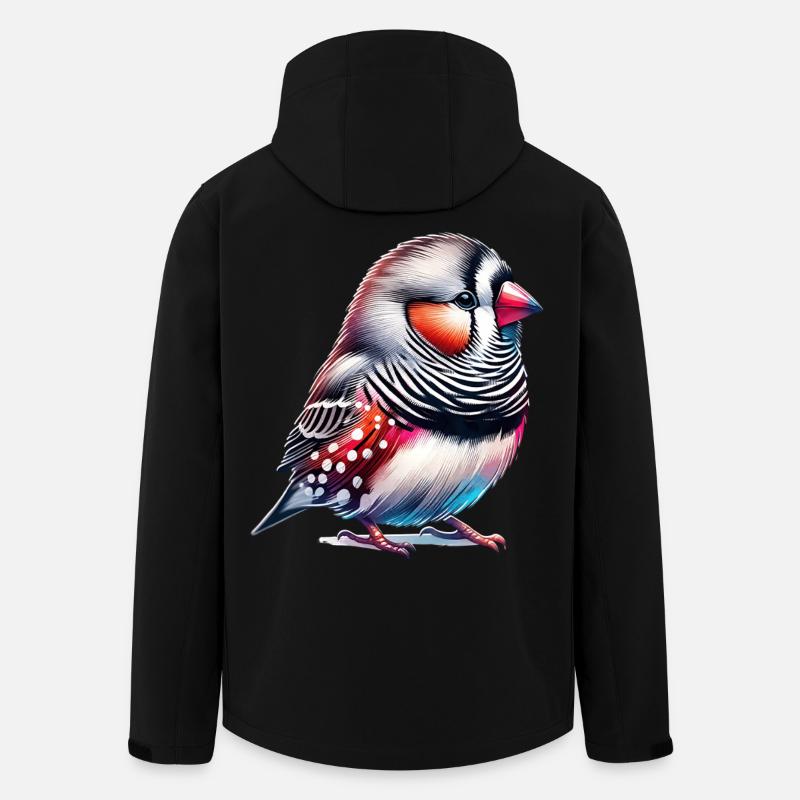 Zebra Finch Motif - Men’s Recycled Softshell Jacket by Stanley/Stella - black