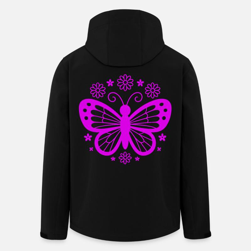 Pinkschmetterling Blütentraum - Recycelte Männer Softshell-Jacke von Stanley/Stella - Schwarz