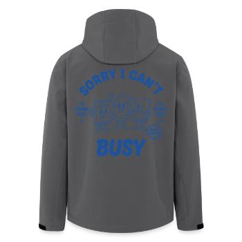 Entschuldigung, ich kann nicht beschäftigt sein, ich öffne Packs und Packstrom - Recycelte Männer Softshell-Jacke von Stanley/Stella - Schwarz - Hinten - AI Model Male 185 light (185cm)