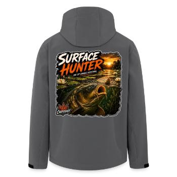 Conception de la pêche à la carpe de chasse de surface - Veste softshell homme en polyester recyclé Stanley/Stella - noir - Dos - AI Model Male 185 light (185cm)