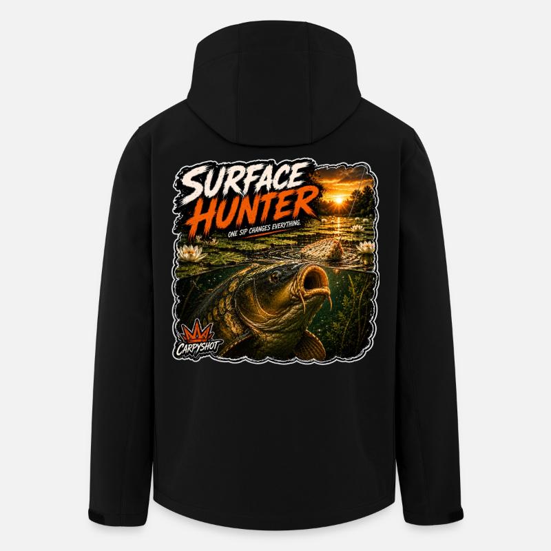 Surface Hunter Carp Fishing Design - Men’s Recycled Softshell Jacket by Stanley/Stella - black