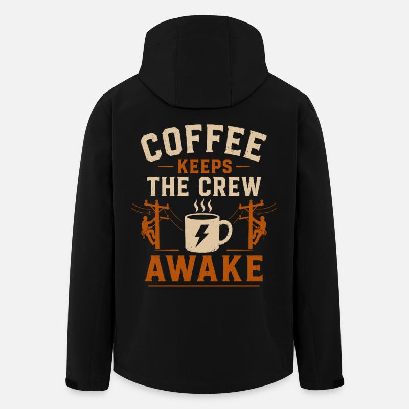 Elektriker Technik Kaffee Energie - Recycelte Männer Softshell-Jacke von Stanley/Stella - Schwarz