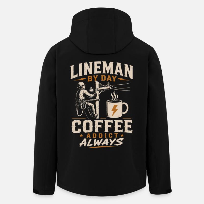 Strom Techniker Kaffee Kabel Arbeit - Recycelte Männer Softshell-Jacke von Stanley/Stella - Schwarz