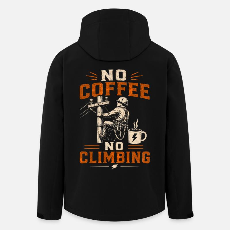 Lineman Kaffee Stromleitung Elektriker - Recycelte Männer Softshell-Jacke von Stanley/Stella - Schwarz