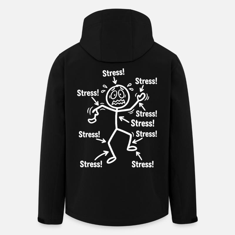 stress_figur_pfeile - Veste softshell homme en polyester recyclé Stanley/Stella - noir
