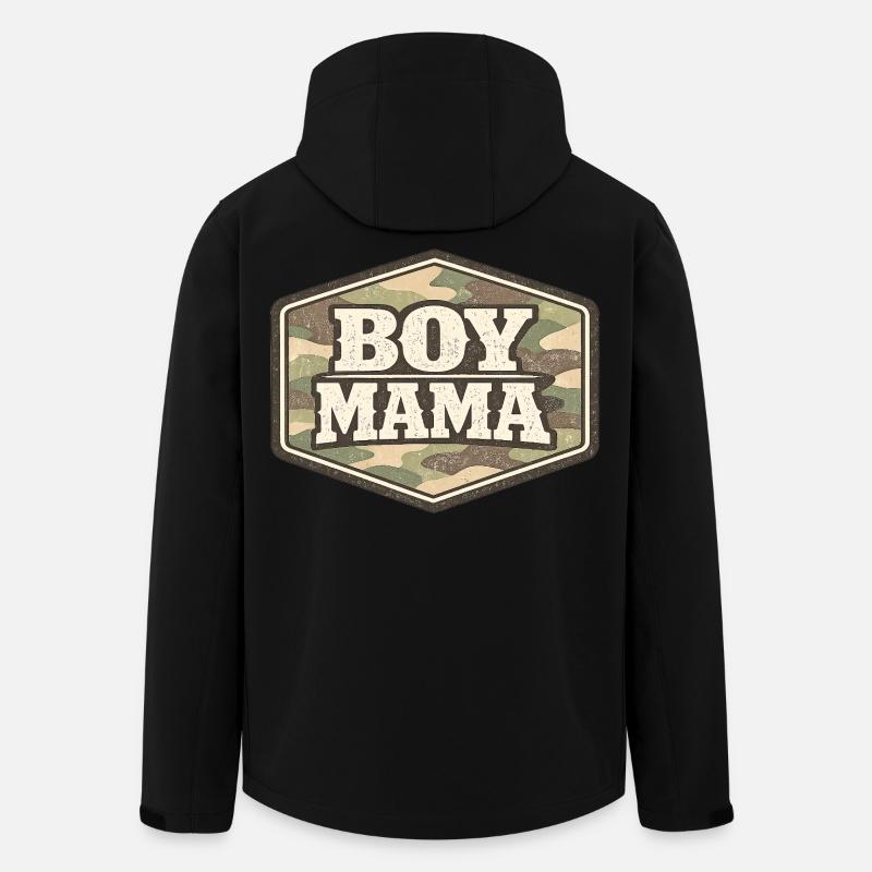 Boy Mama Tarnung | Jungen-Mama-Geschenk - Recycelte Männer Softshell-Jacke von Stanley/Stella - Schwarz
