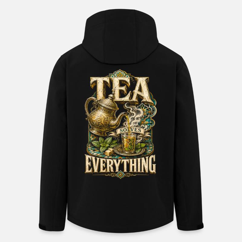 Marokkaner Marokko Tea Solves Everything - Recycelte Männer Softshell-Jacke von Stanley/Stella - Schwarz