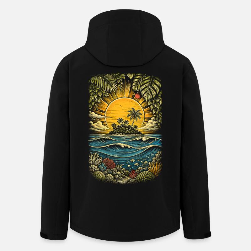 Racine bélizienne du Belize - Veste softshell homme en polyester recyclé Stanley/Stella - noir