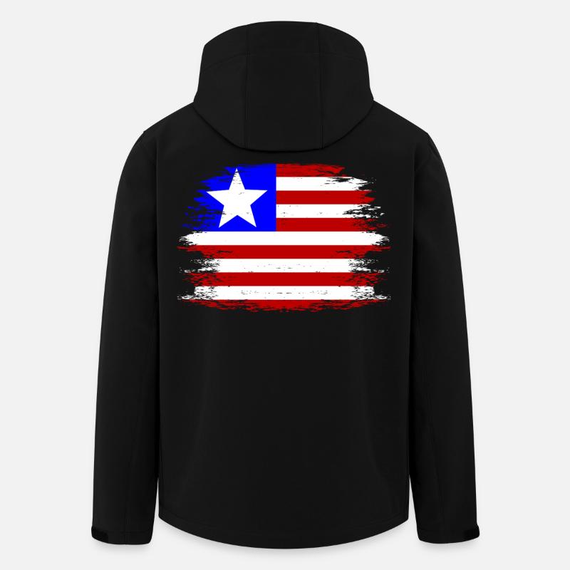 Liberia_Flagge_used - Men’s Recycled Softshell Jacket by Stanley/Stella - black