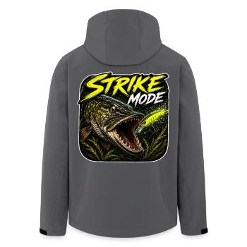 Strike Mode Pike Fishing Design - Men’s Recycled Softshell Jacket by Stanley/Stella - black - Back - AI Model Male 185 light (185cm)