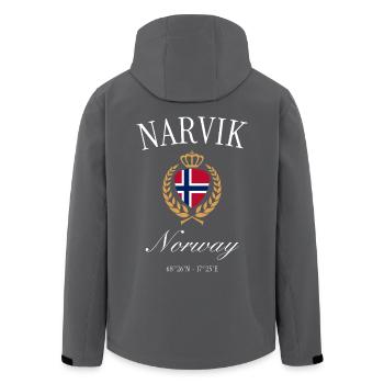 Couronne des armoiries de Narvik Norvège – Souvenir de voyage - Veste softshell homme en polyester recyclé Stanley/Stella - noir - Dos - AI Model Male 185 light (185cm)