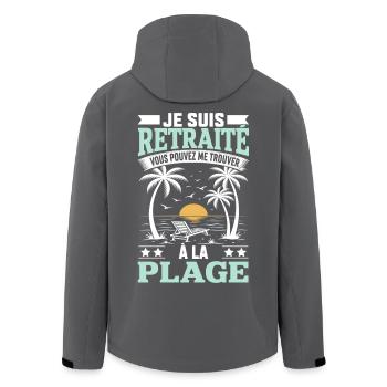 Retraite Cadeau humour personnalisé - Veste softshell homme en polyester recyclé Stanley/Stella - noir - Dos - AI Model Male 185 light (185cm)