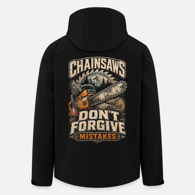 Lumberjack Chainsaws Don't Forgive - Men’s Recycled Softshell Jacket by Stanley/Stella - black
