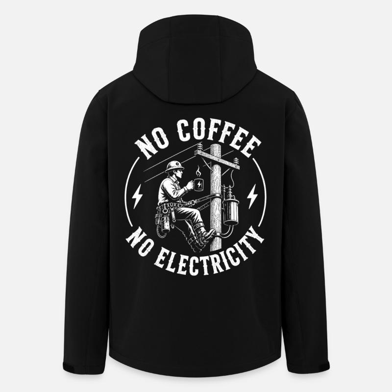 Pas d’alimentation sans café - Veste softshell homme en polyester recyclé Stanley/Stella - noir
