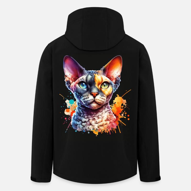 Devon Rex Motiv - Recycelte Männer Softshell-Jacke von Stanley/Stella - Schwarz