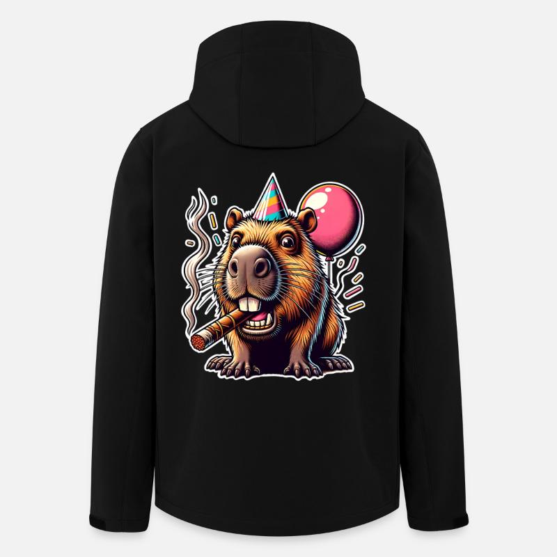 Fête de Capybara - Veste softshell homme en polyester recyclé Stanley/Stella - noir