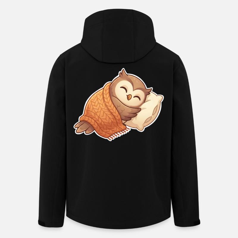 Owl Sleeping - Men’s Recycled Softshell Jacket by Stanley/Stella - black