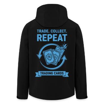 Trade Collect Repeat Trading Cards Card Collector - Men’s Recycled Softshell Jacket by Stanley/Stella - black - Back - AI Model Male 185 light (185cm)