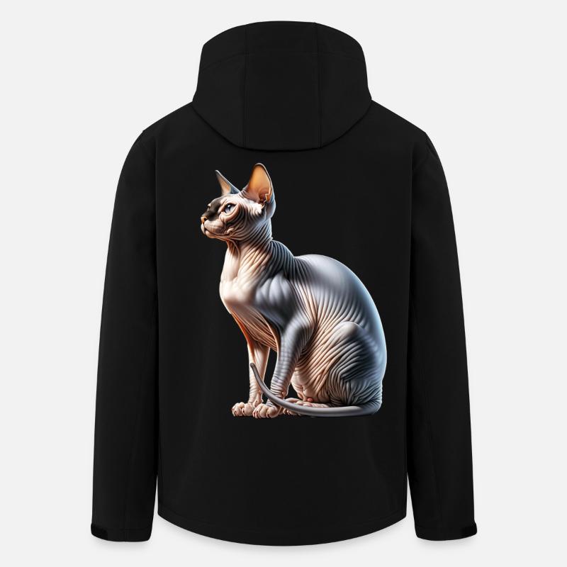 Chat Sphynx - Veste softshell homme en polyester recyclé Stanley/Stella - noir