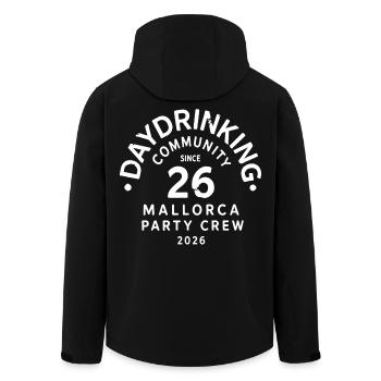 Malle 2026 Daydrinking Community Party Crew - Recycelte Männer Softshell-Jacke von Stanley/Stella - Schwarz - Hinten - AI Model Male 185 light (185cm)