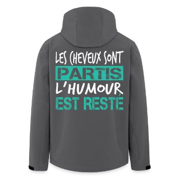 Chauve Cadeau humour personnalisé - Veste softshell homme en polyester recyclé Stanley/Stella - noir - Dos - AI Model Male 185 light (185cm)